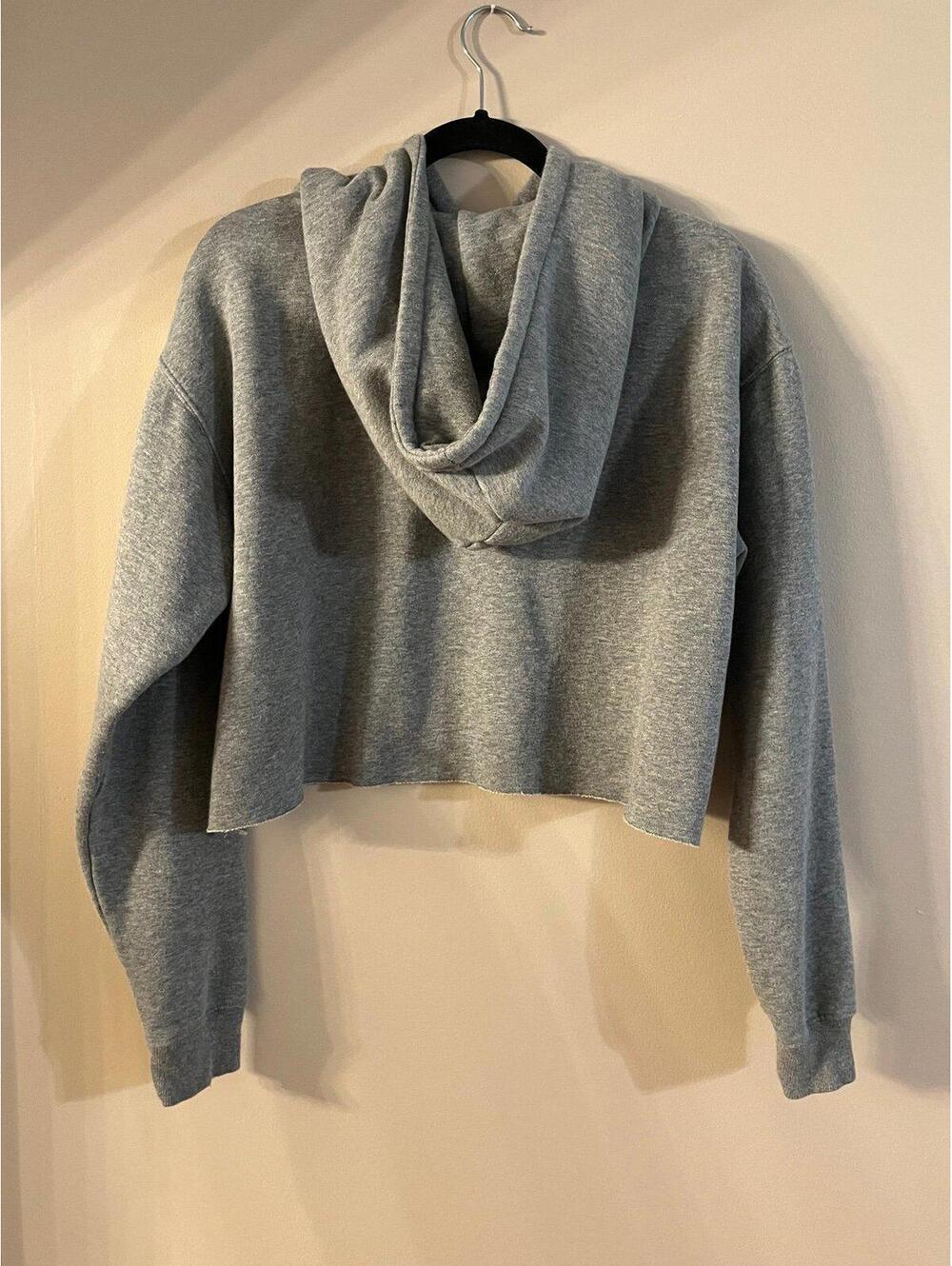 Wild Fable cropped gray hoodie sweatshirt Womens size Large - Picture 2 of 3